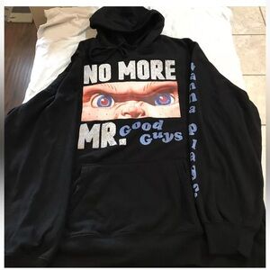 Child's Play Chuckie Black Pullover Hoodie Sz 2XL (50-52) No More Mr. GOOD GUYS
